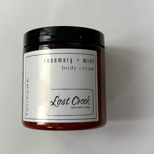 Rosemary Handcrafted Body Cream on White Background
